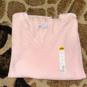 Croft & Barrow Soft Pink V-Neck Sweater